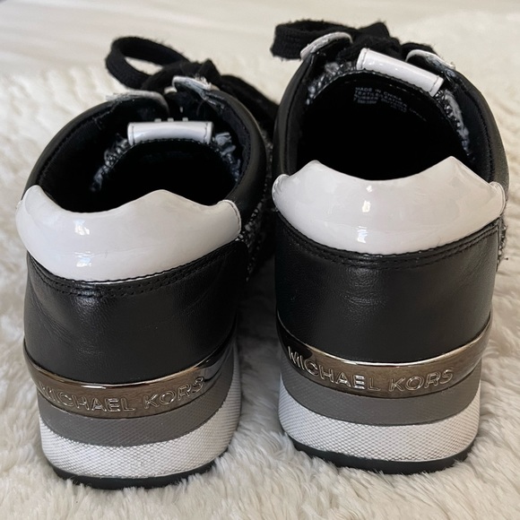 Michael Kors Allie Tweed Trainer Sneakers in Black and White (size 7.5) - Picture 12 of 12